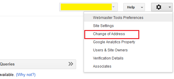 Google Webmaster Tools - Change of Address